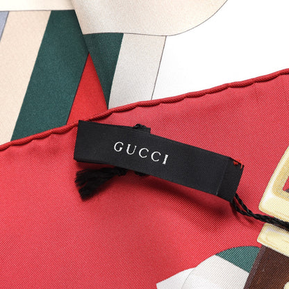Gucci Silk Web Scarf Red Green 4 of 6