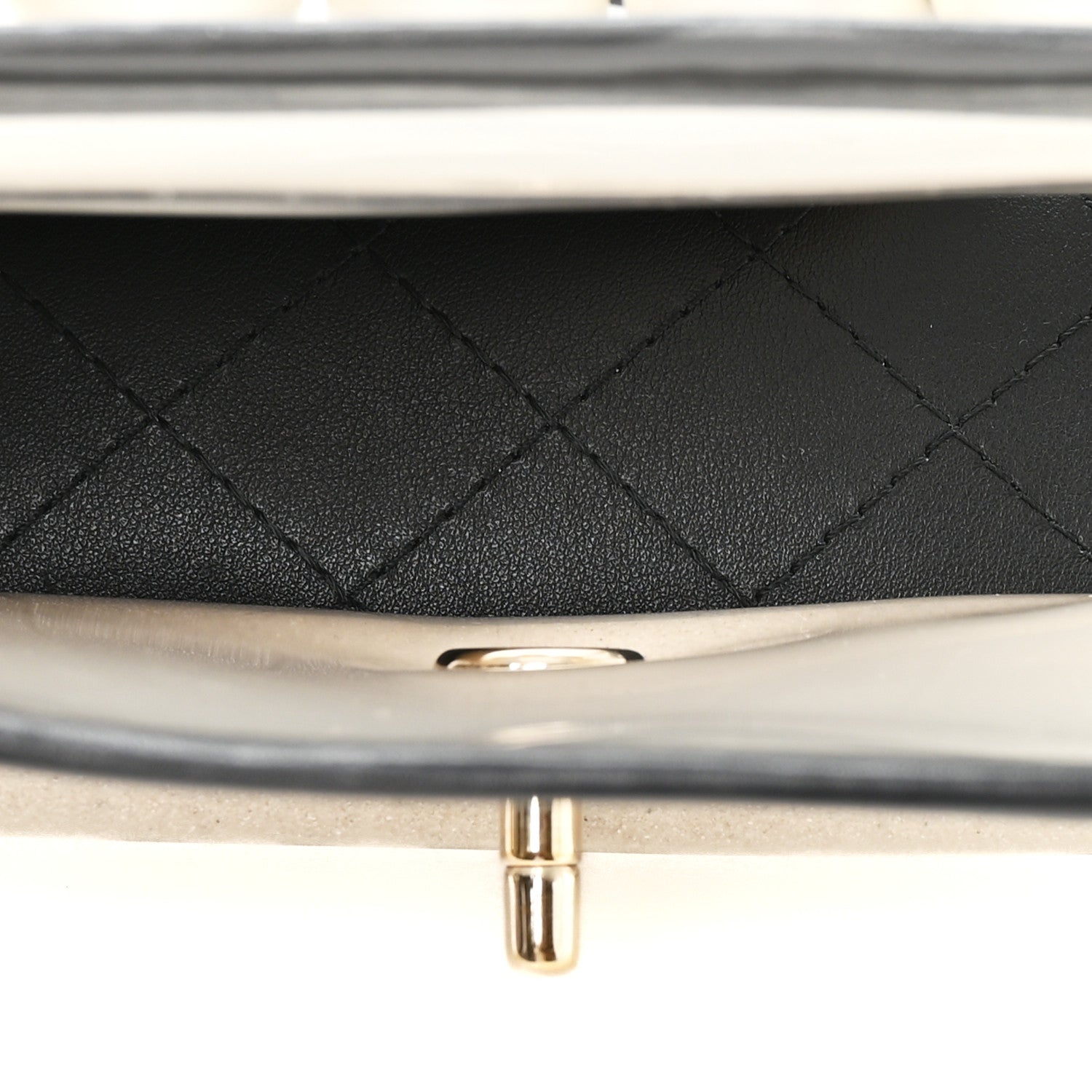 Chanel Lambskin PVC Sand By The Sea Flap With Pearl Strap Black 5 of 10