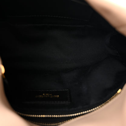 Saint Laurent Lambskin Quilted Toy Loulou Puffer Monogram Chain Satchel Dark Beige 5 of 10