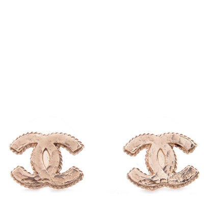 Chanel Hammered CC Earrings Gold 1 of 5