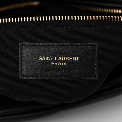 Saint Laurent Lambskin Quilted Medium Loulou Puffer Monogram Chain Satchel Black 6 of 10