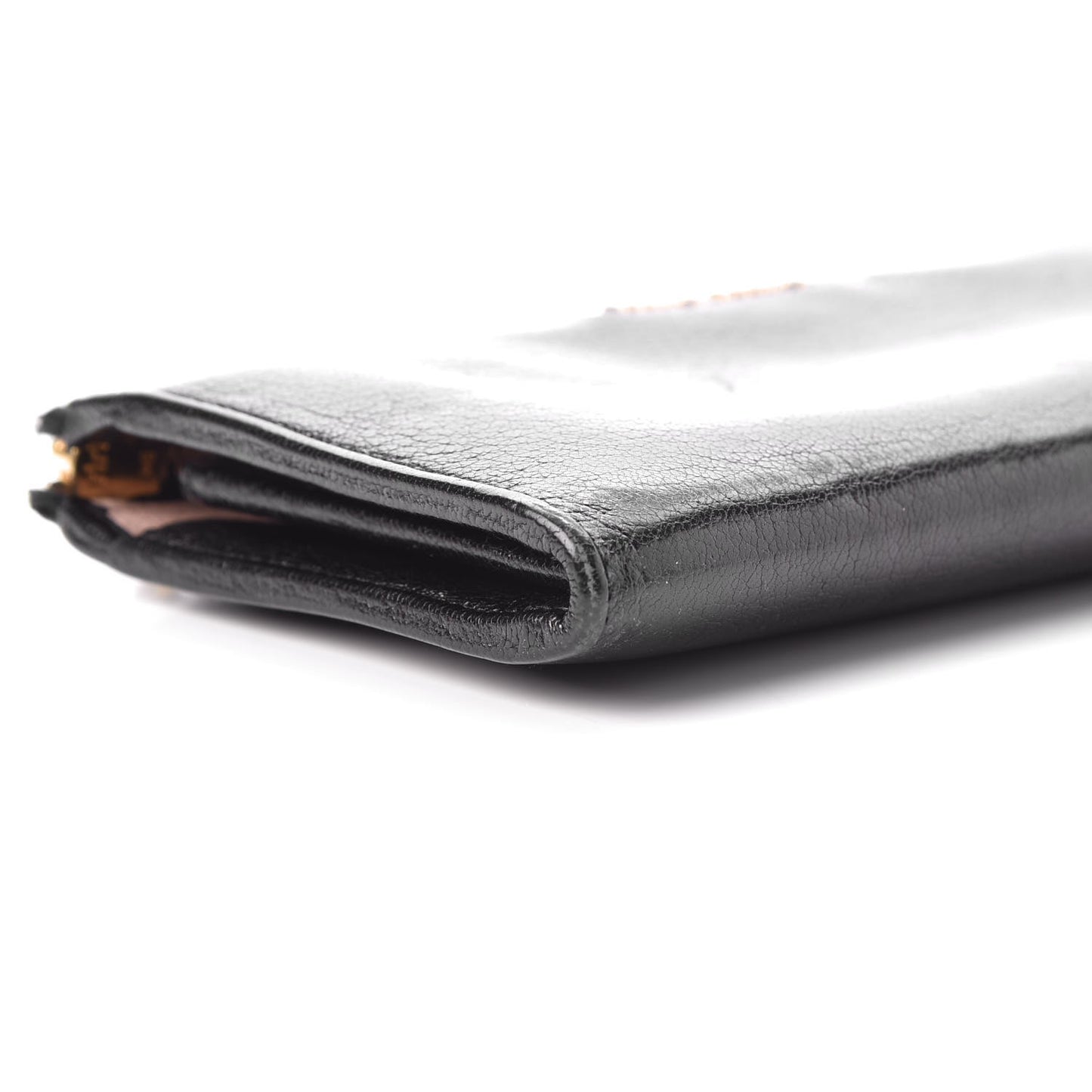 Goatskin Madras Zip Around Wallet Black