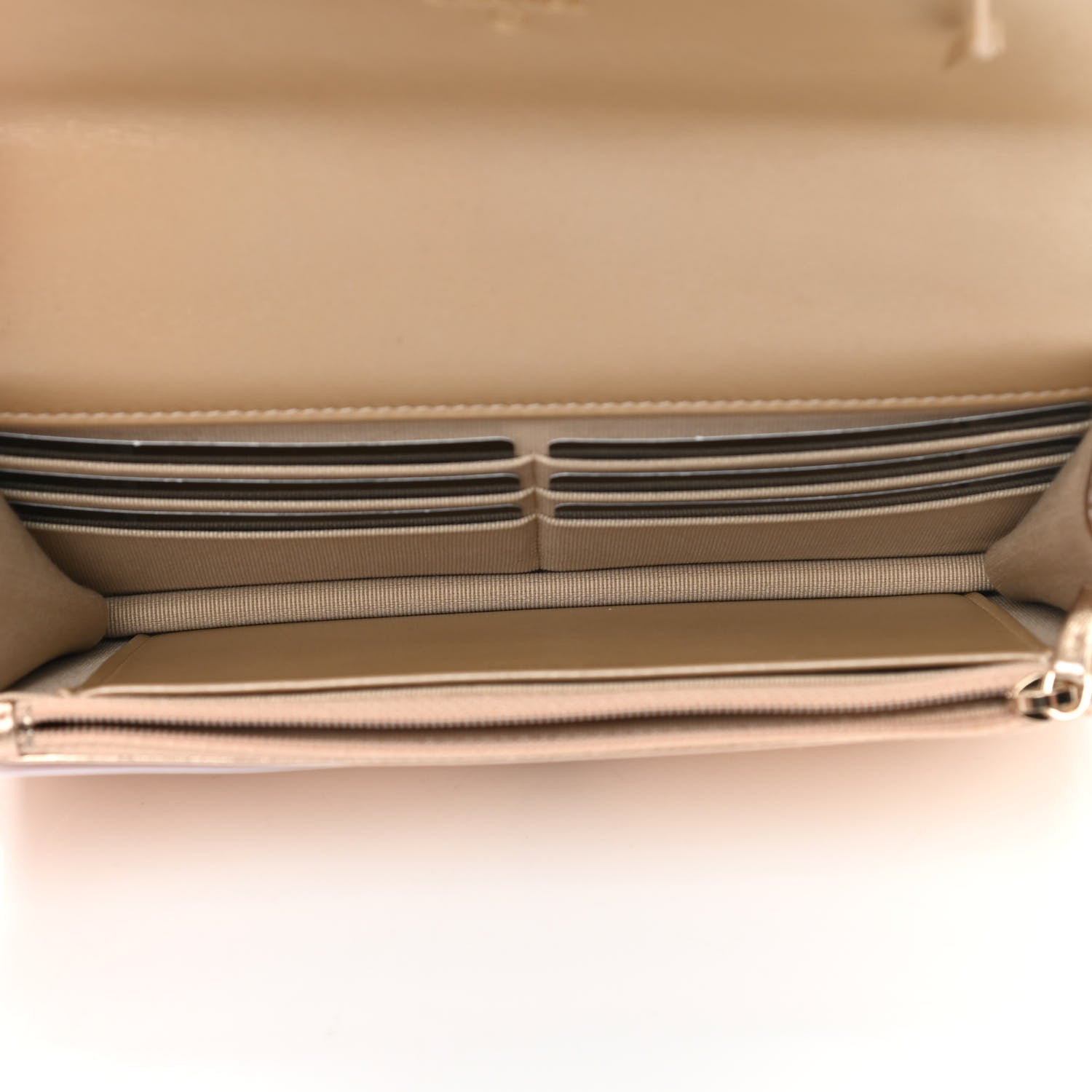 Chanel Metallic Goatskin Quilted Chanel 19 Wallet On Chain WOC Gold 4 of 12
