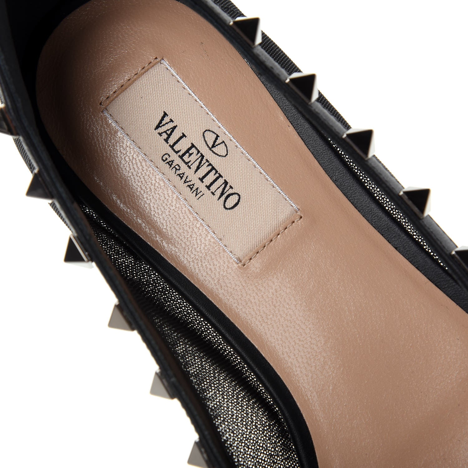 Valentino Garavani Mesh Rockstud Ballerina Flats 37.5 Black 8 of 10