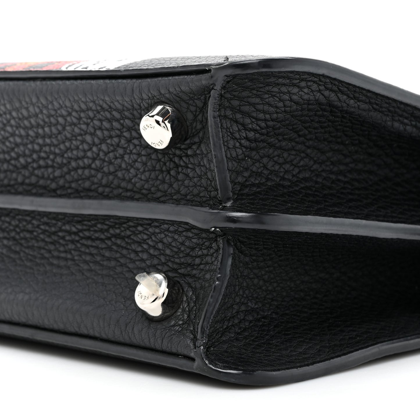 X NOEL FIELDING Cuoio Romano Painted Mini Peekaboo I SEE U Satchel Black Multicolor