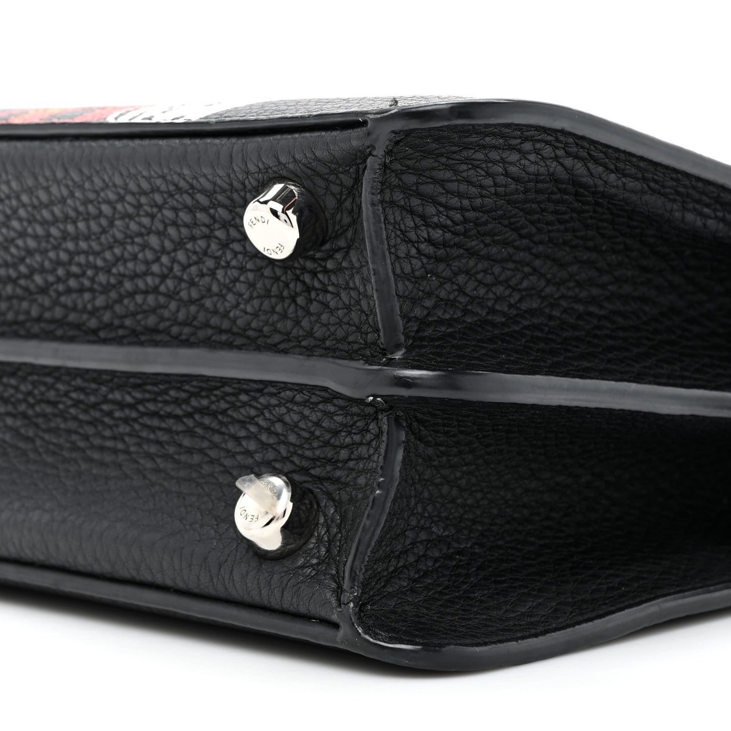 Fendi X NOEL FIELDING Cuoio Romano Painted Mini Peekaboo I SEE U Satchel Black Multicolor 10 of 17