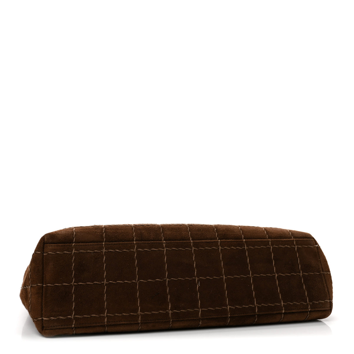 Chanel Suede Quilted Chocolate Bar Medium Single Flap Brown 4 of 14