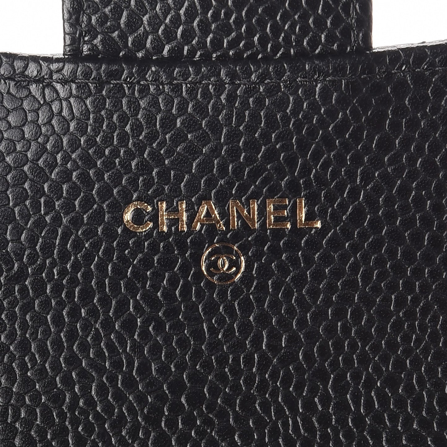 Caviar Quilted Flap Card Holder Black