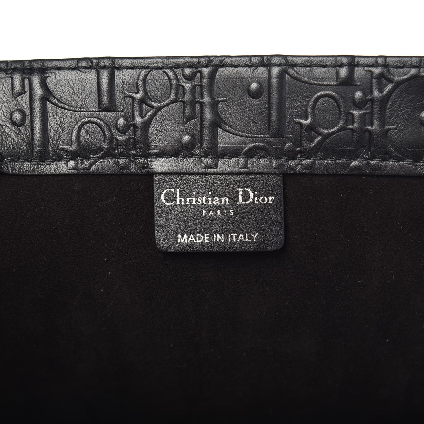 Oblique Calfskin Embossed Book Tote Black