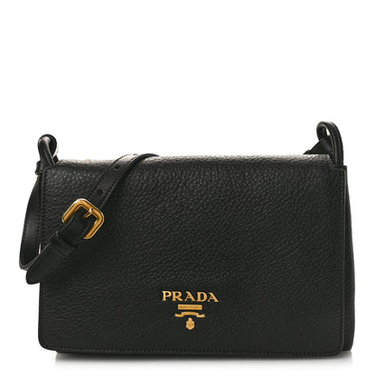 Prada Vitello Daino Crossbody Flap Black 1 of 10