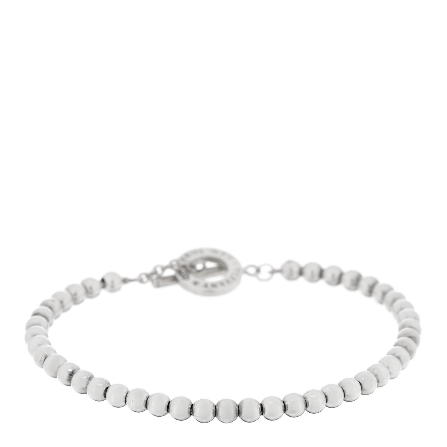 Sterling Silver 4mm Beads Toggle Bracelet