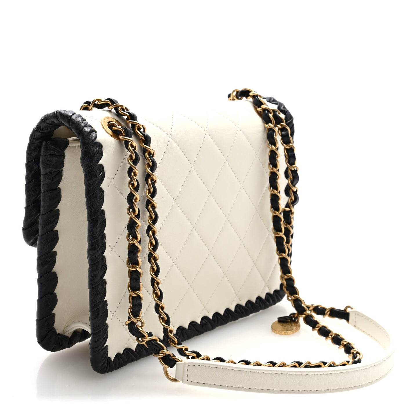Braided Calfskin Small My Own Frame Flap White
