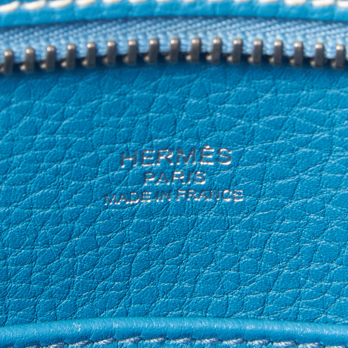 Hermes Taurillon Clemence Sac Good News PM Blue Jean 7 of 8