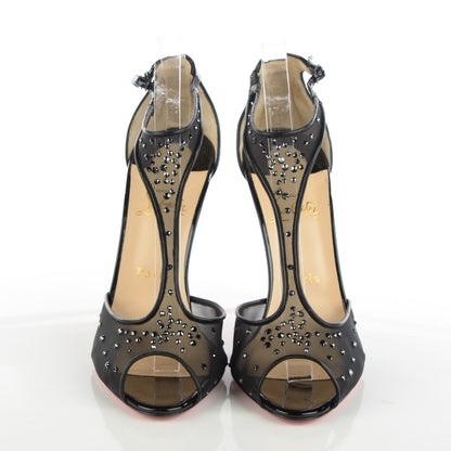 Christian Louboutin Mesh Embellished Patinana 100 Sandals 40 Black 2 of 7