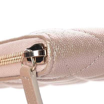 Chanel Iridescent Caviar Quilted Long Zip Around Wallet Beige 10 of 10