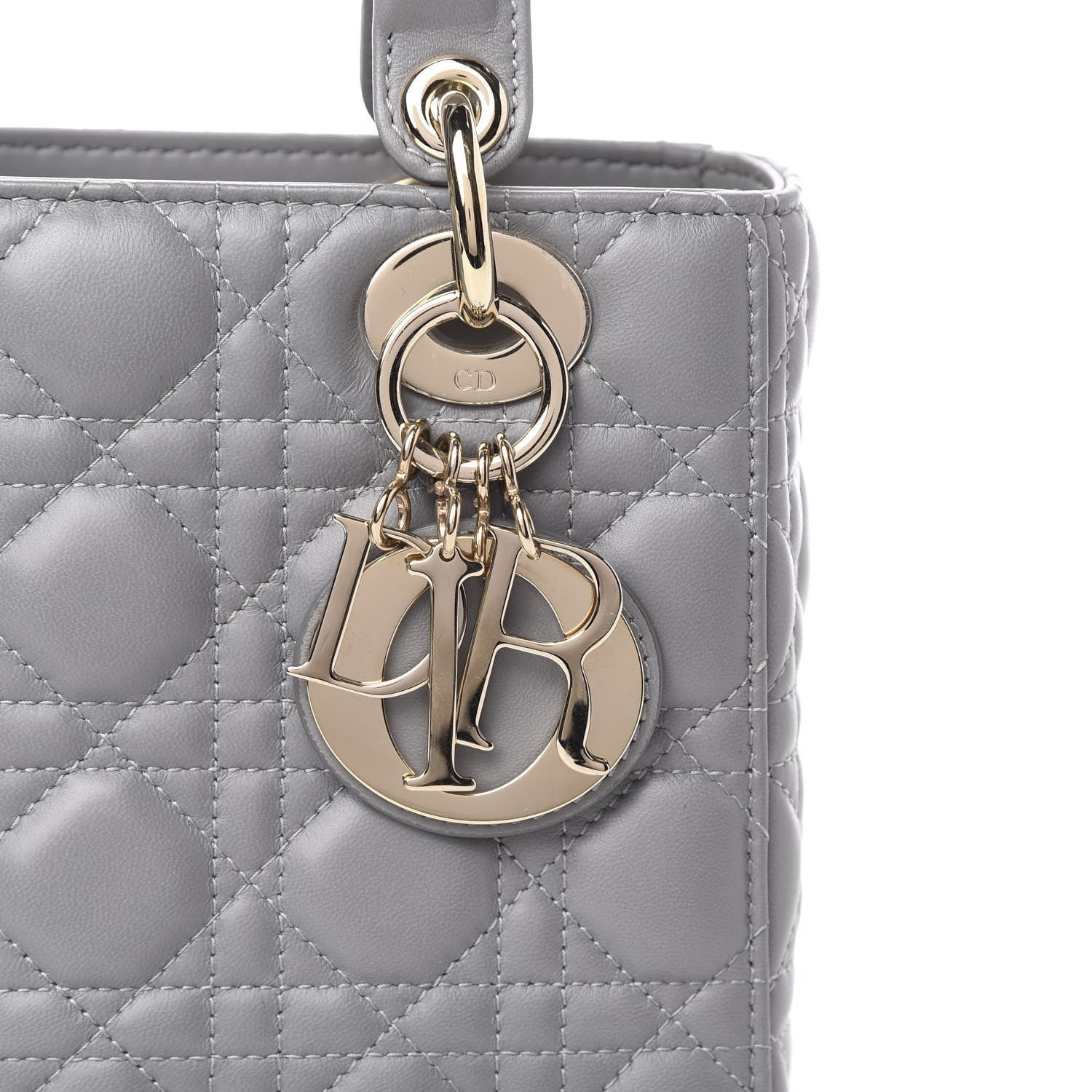 Christian Dior Lambskin Cannage Small Lucky Badges My Lady Dior Grey 11 of 13