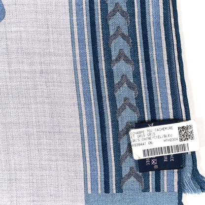 Hermes Cashmere Silk Et Gris Gris Rectangle Scarf Gris Chine 4 of 4