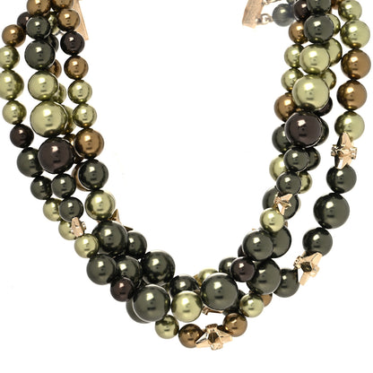 Chanel Metal Textured Bead CC Star Choker Necklace Gold Multicolor 1 of 5