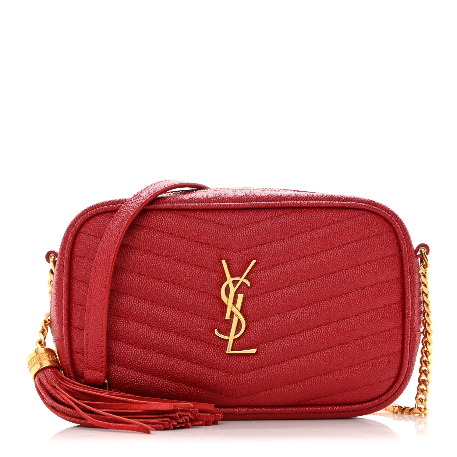 Saint Laurent Grain De Poudre Matelasse Monogram Mini Lou Camera Bag Eros Red 1 of 12