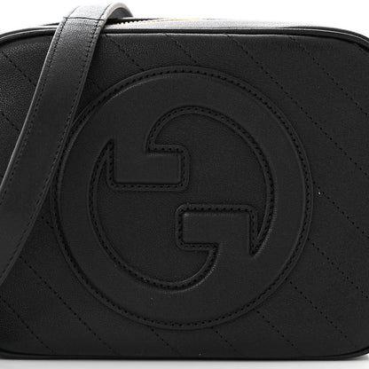 Gucci Sakai Be Green Calfskin Diagonal Stitched Small Blondie Shoulder Bag Black 7 of 9
