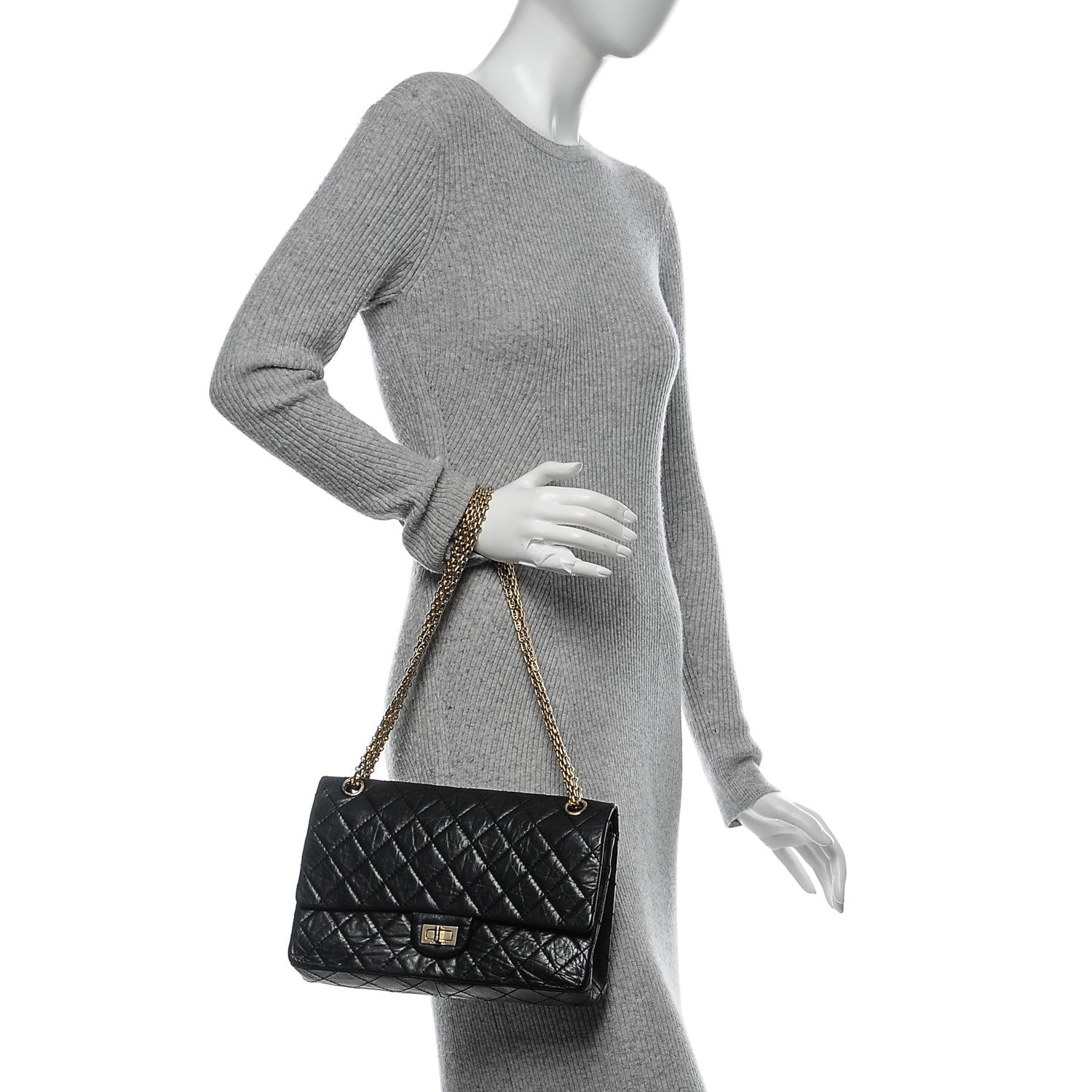 Chanel Aged Calfskin Quilted 2.55 Reissue 226 Flap Black 2 of 8