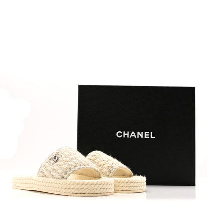 Chanel Braided Knit CC Mules 40 Ecru 10 of 10
