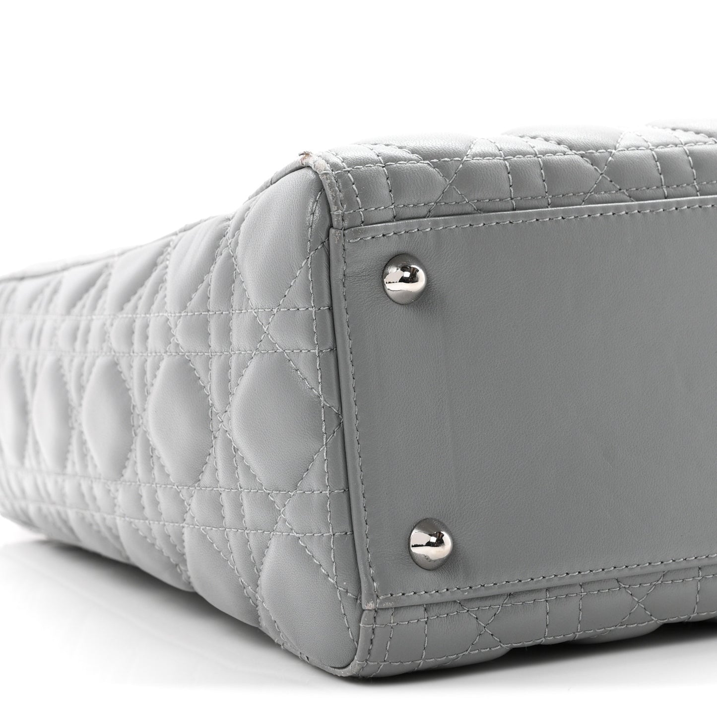 Lambskin Cannage Large Lady Dior Light Grey