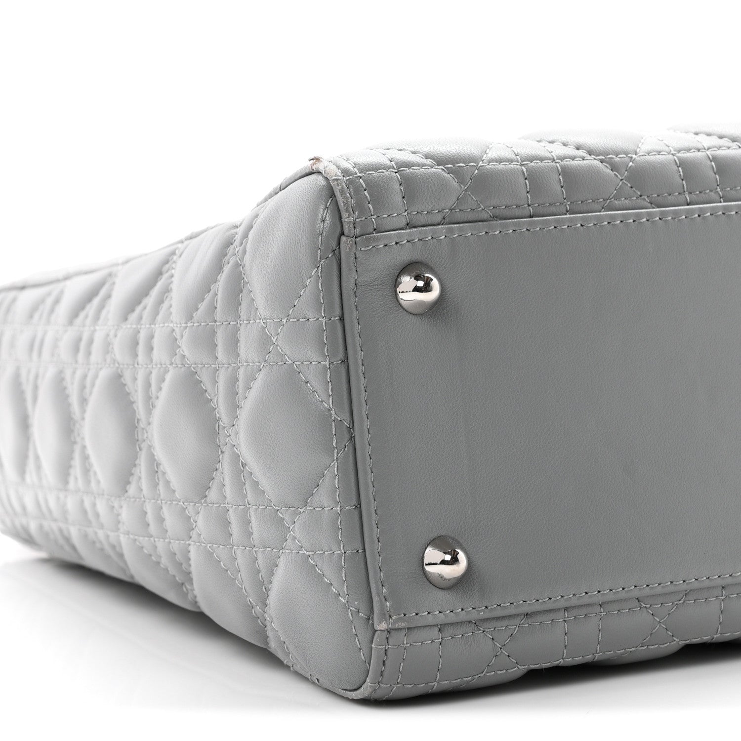 Christian Dior Lambskin Cannage Large Lady Dior Light Grey 9 of 10
