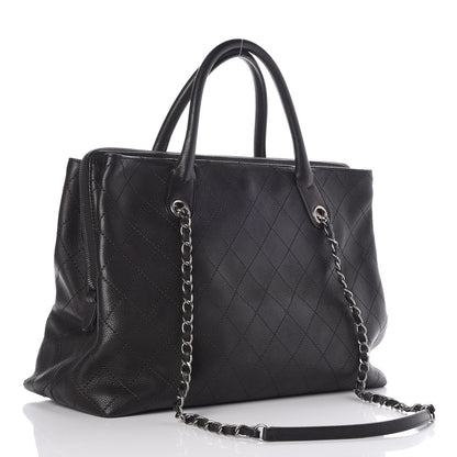 Chanel Grained Vegetal Calfskin Urban Shopping Tote Black 4 of 8