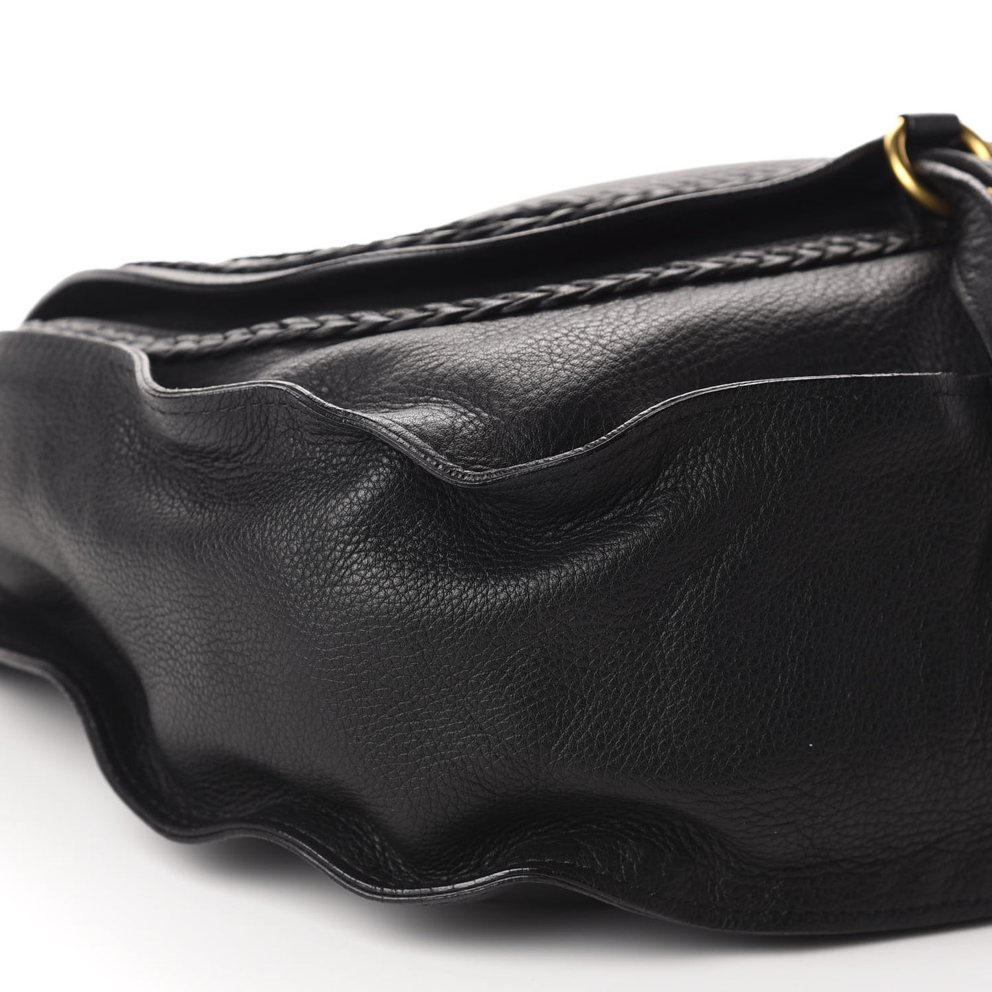 Calfskin Large Braided Marcie Hobo Black