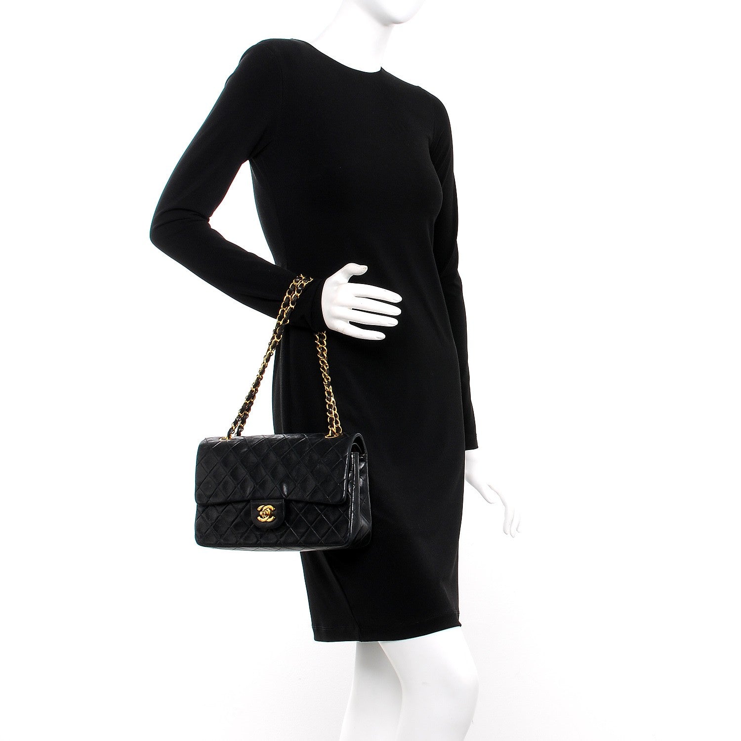 Chanel Lambskin Quilted Medium Double Flap Black 3 of 10