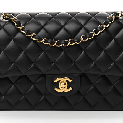 Chanel Lambskin Quilted Medium Double Flap Black 8 of 14