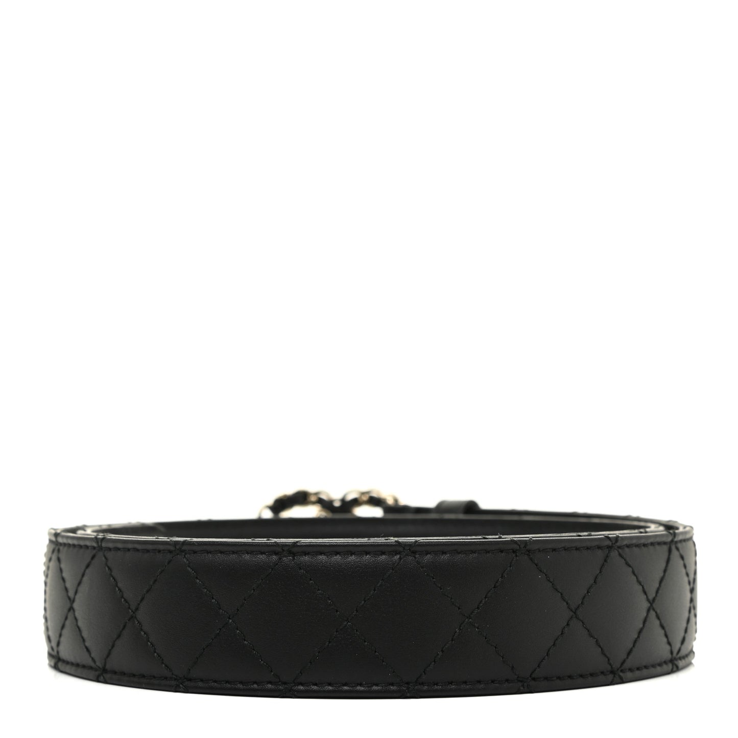 Lambskin Quilted CC Chain Belt 80 32 Black