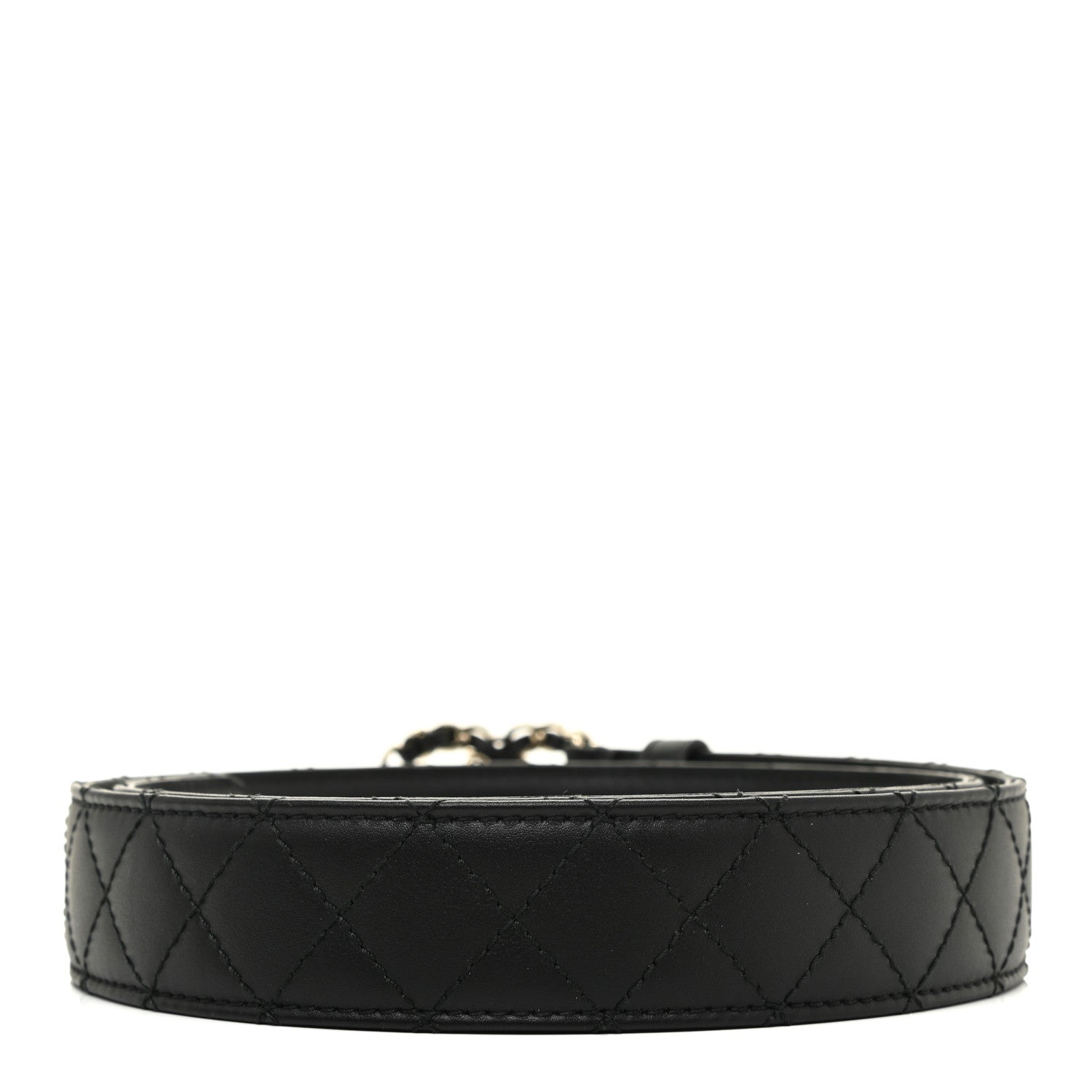 Chanel Lambskin Quilted CC Chain Belt 80 32 Black 2 of 9