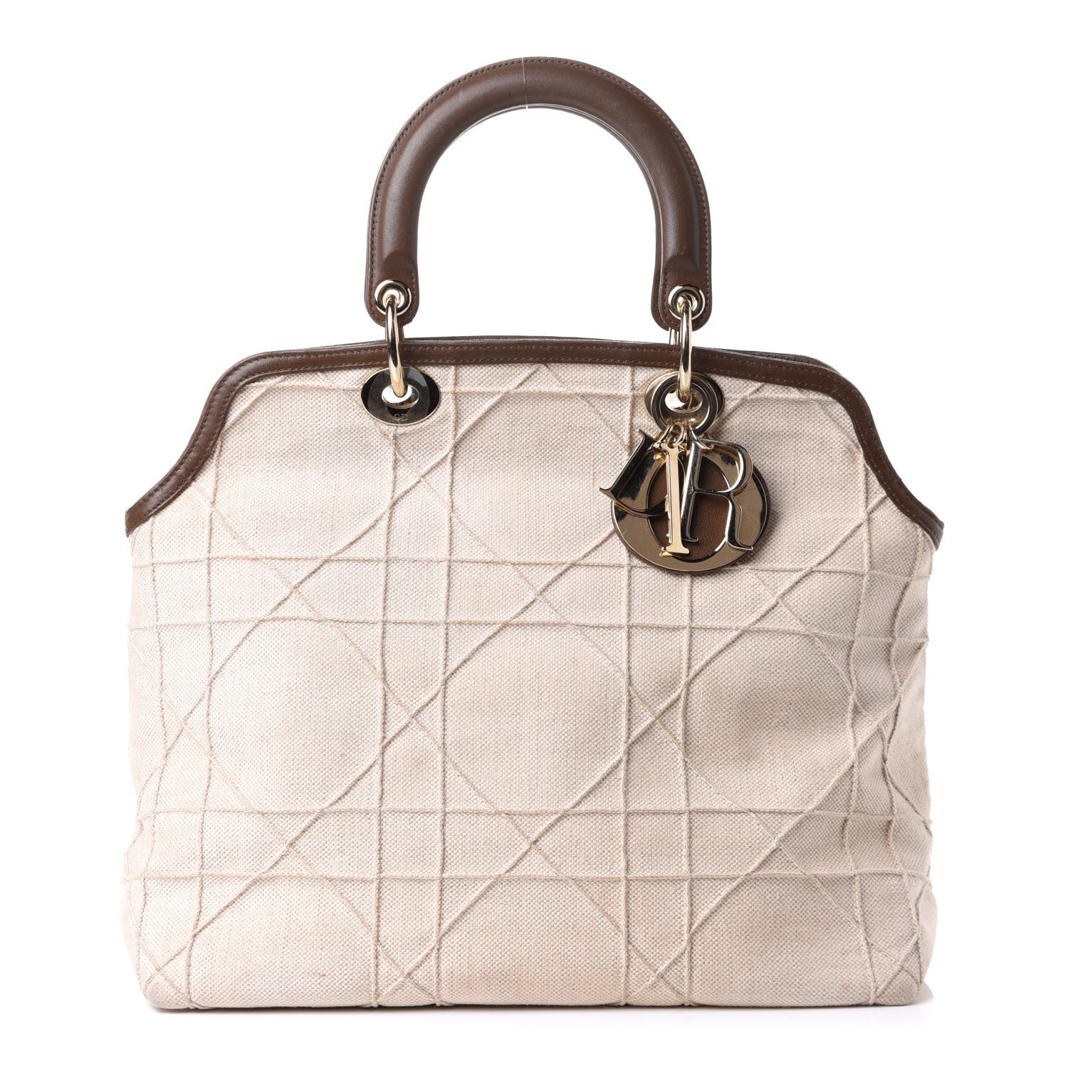 Christian Dior Canvas Cannage Medium Granville Tote Beige 1 of 18