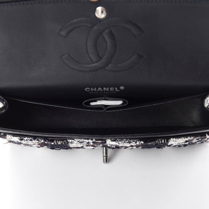 Chanel Tweed Medium Double Flap Blue White 7 of 10