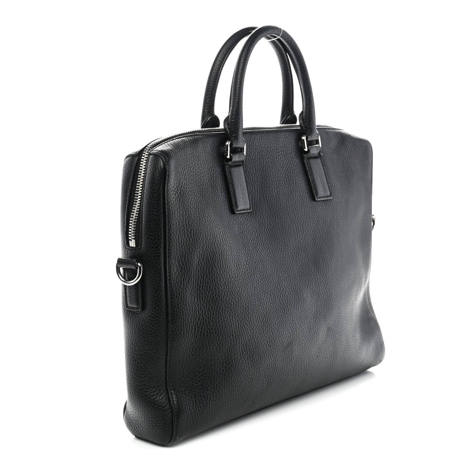 Gucci Pebbled Calfskin Briefcase Black 3 of 13