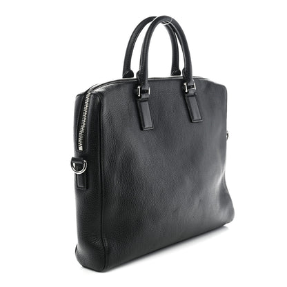 Gucci Pebbled Calfskin Briefcase Black 3 of 13