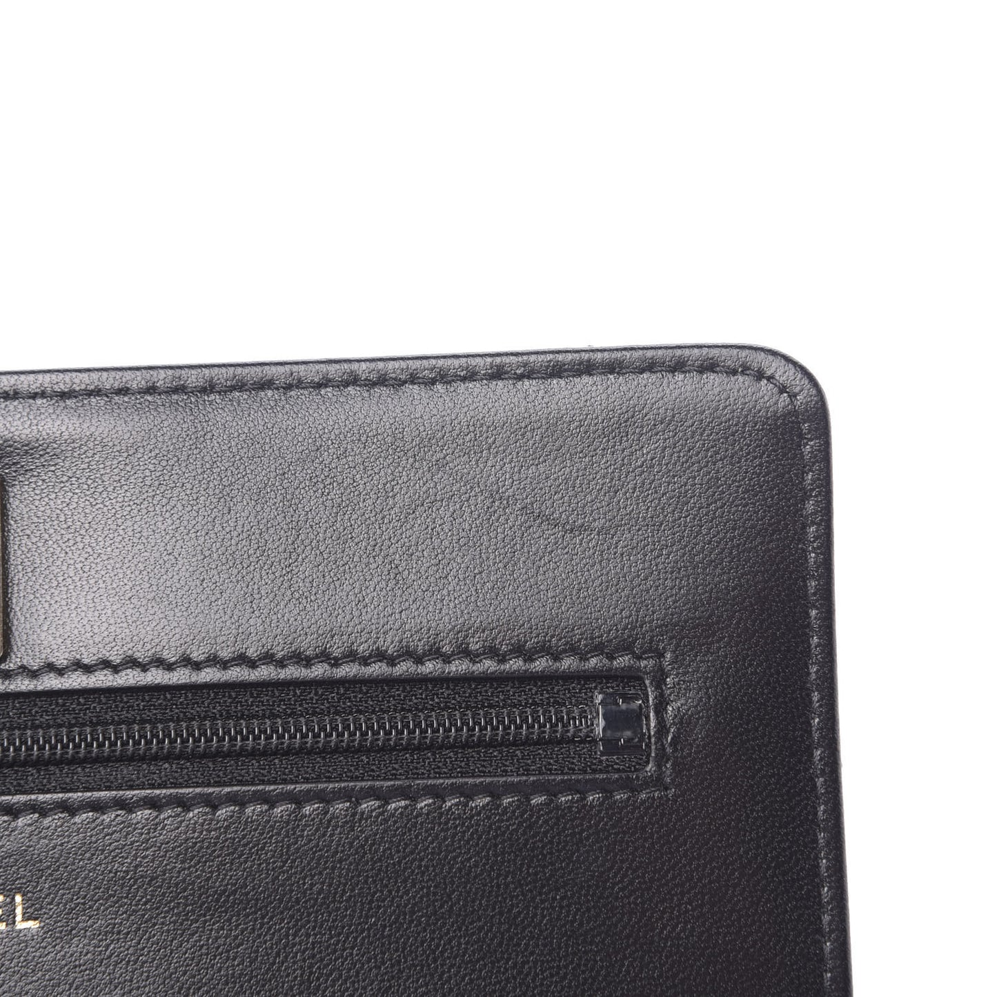 Lambskin Quilted CC Pearl Crush Wallet on Chain WOC Black