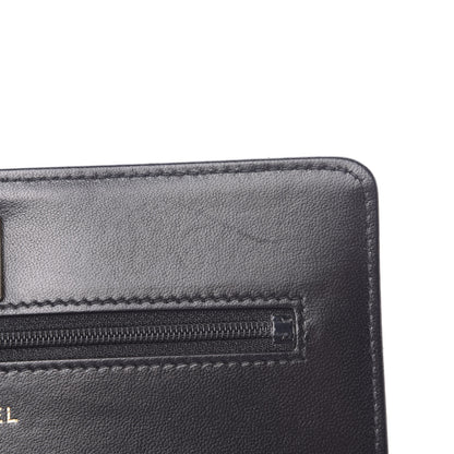 Chanel Lambskin Quilted CC Pearl Crush Wallet on Chain WOC Black 11 of 13