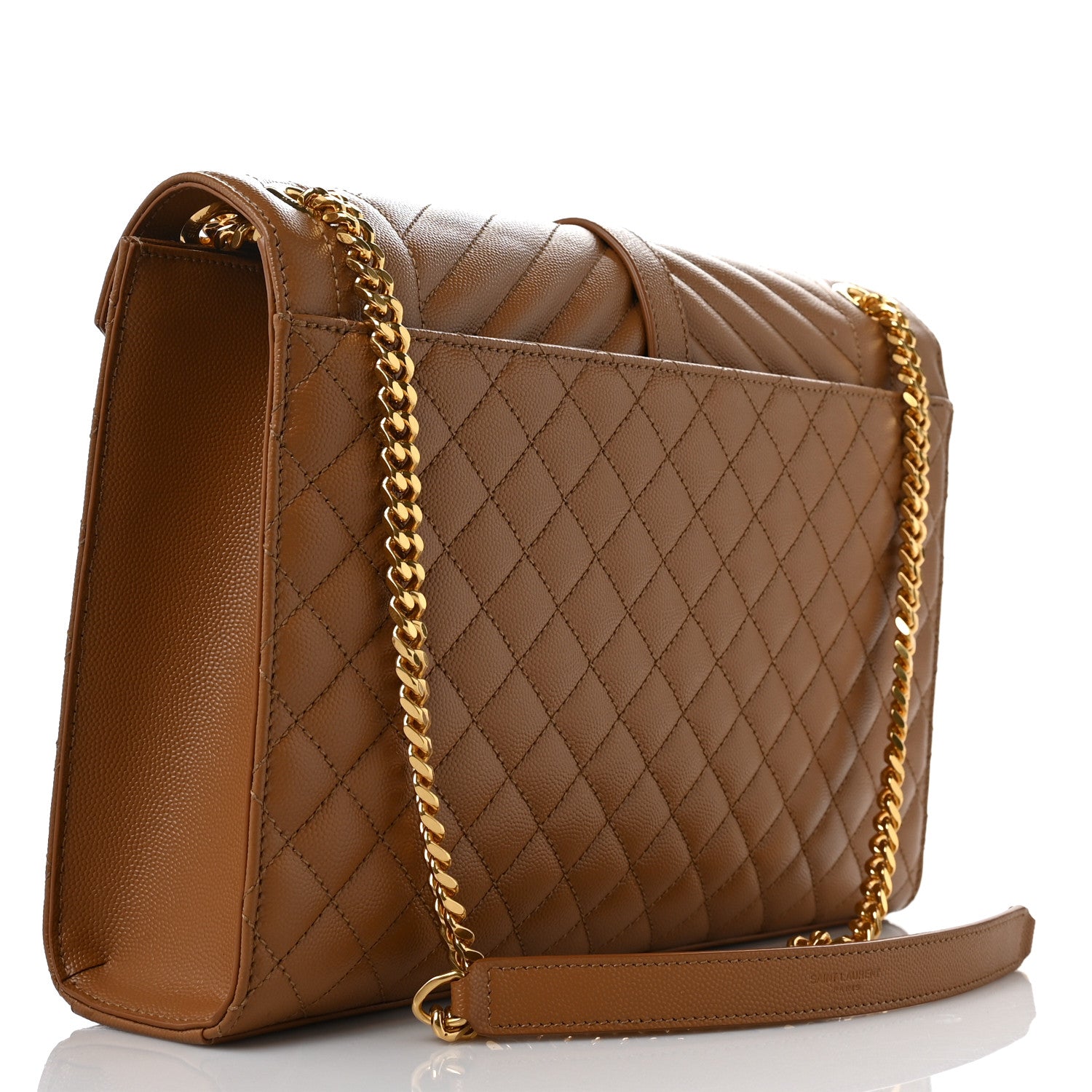 Saint Laurent Grain De Poudre Textured Mixed Matelasse Triquilt Large Monogram Satchel Naturel 3 of 8