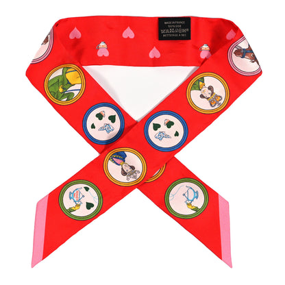 Hermes Silk Tea Time Twilly Rouge Vif Vert Multicolor 1 of 4