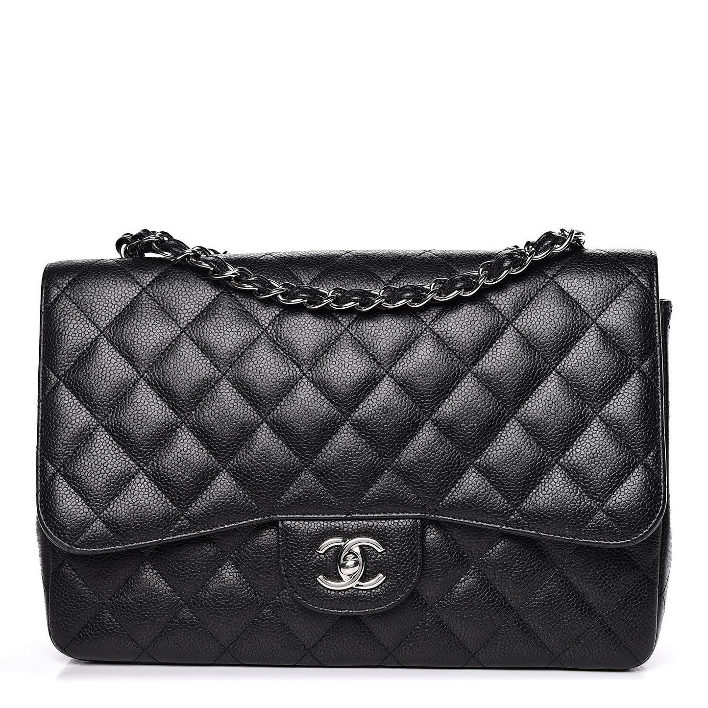 Caviar Quilted Jumbo Single Flap Black