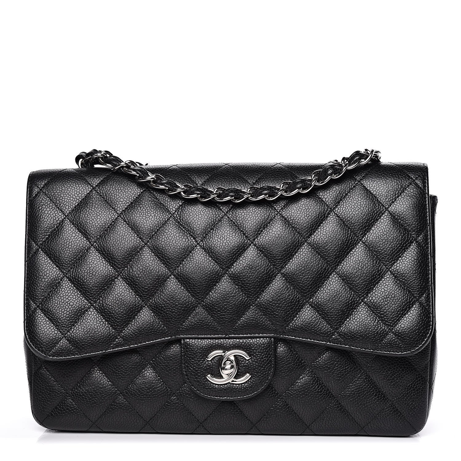 Chanel Caviar Quilted Jumbo Single Flap Black 1 of 10