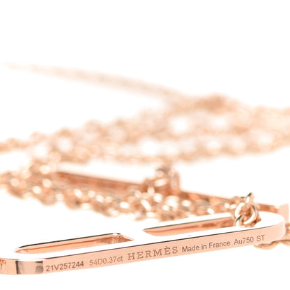 Hermes 18K Rose Gold Diamond PM Ever Chaine D'Ancre Necklace 4 of 6