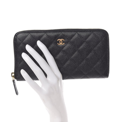 Chanel Caviar Quilted Large Gusset Zip Around Wallet Black 2 of 11
