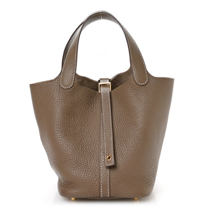 Hermes Taurillon Clemence Picotin Lock 18 PM Etoupe 1 of 13