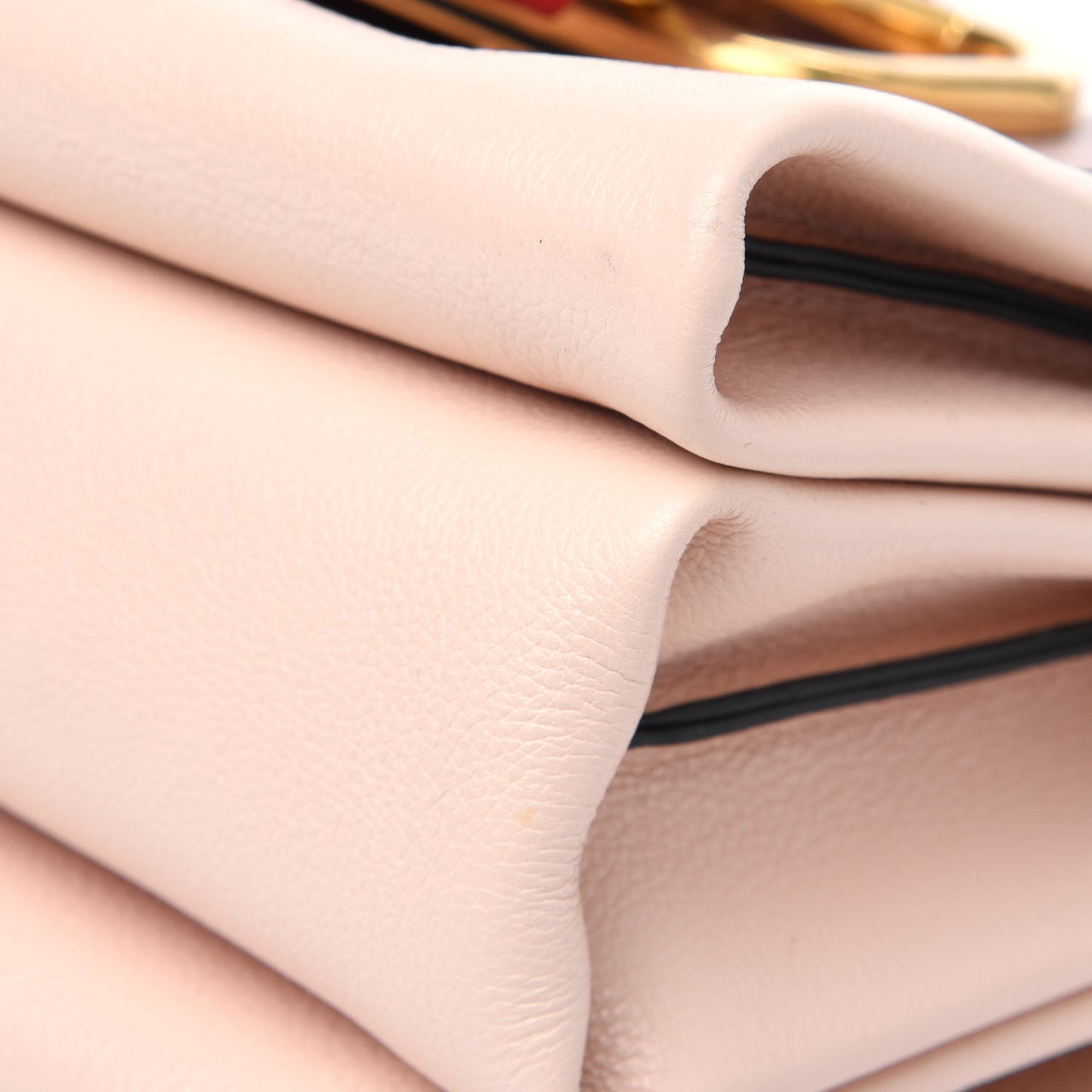 Smooth Calfskin Small VRing Crossbody Bag Rose Cannelle Light Ivory Cerise