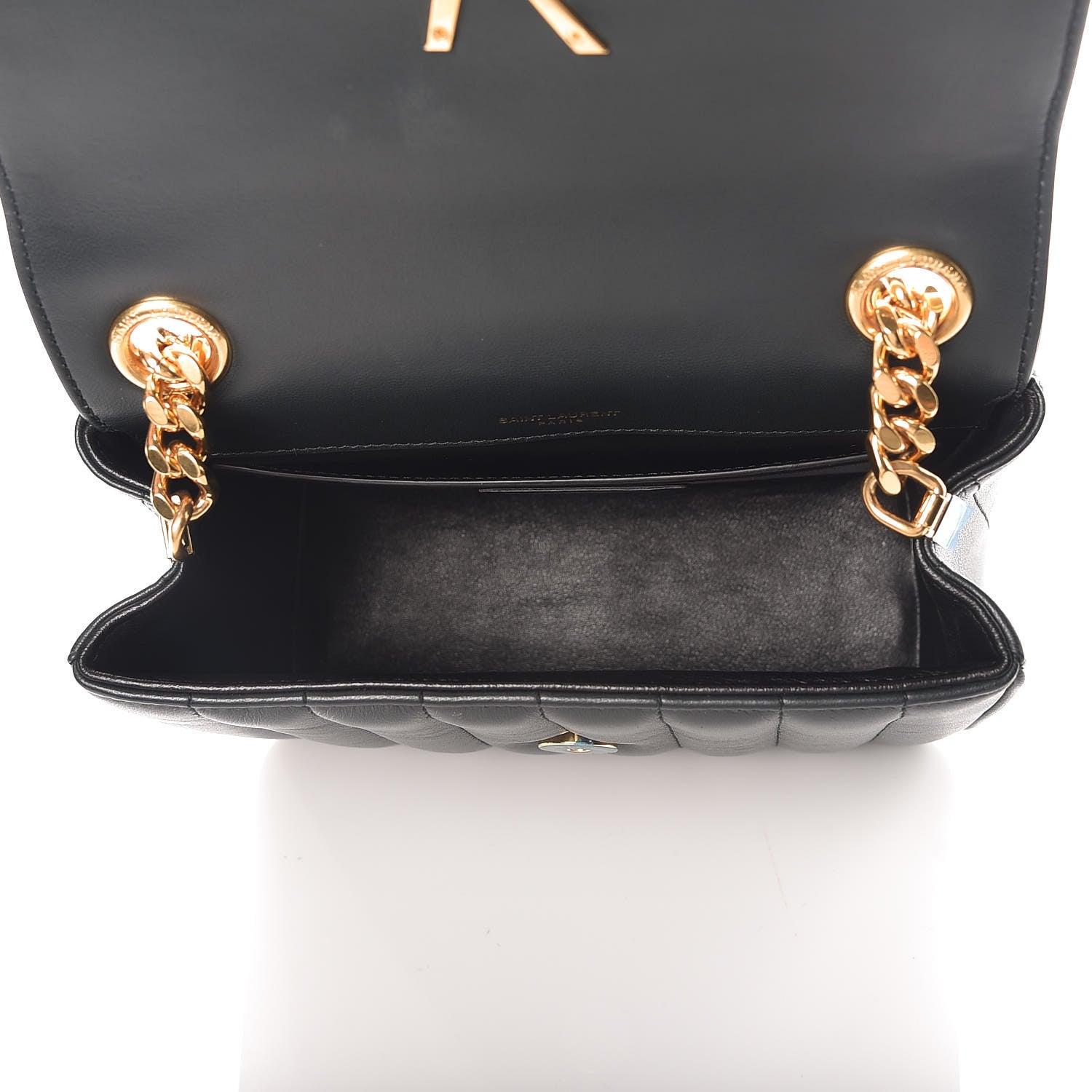 Saint Laurent Lambskin Matelasse Monogram Medium Vicky Chain Bag Algae 5 of 9