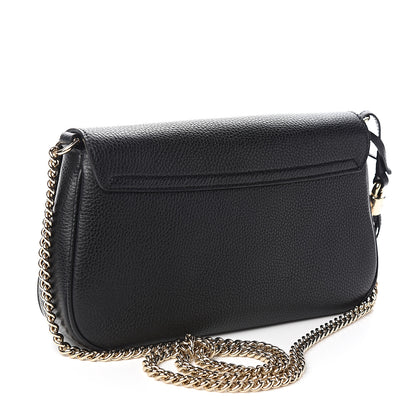 Gucci Pebbled Calfskin Medium Soho Flap Crossbody Black 2 of 9